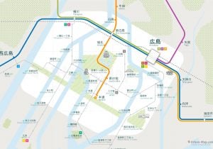 Hiroshima City Rail Map for train and public transportation  - Japanese