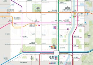 Kyoto City Rail Map for train and public transportation  - Japanese