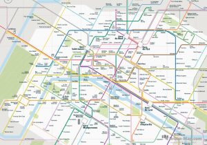 Paris City Rail Map for train and public transportation  - Overview