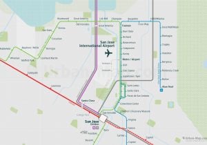 SanFrancisco City Rail Map for train and public transportation  - San Jose