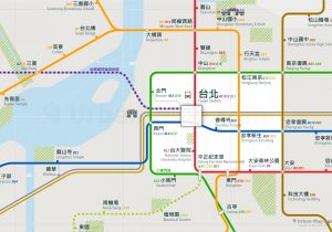 Taipei City Rail Map for train and public transportation  - Taiwanese