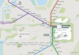 Adelaide City Rail Map for train and public transportation - Adelaide