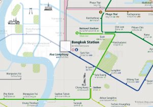Bangkok City Rail Map for train and public transportation - Close-up