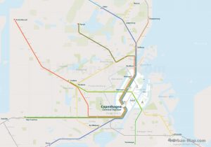 Copenhagen City Rail Map for train and public transportation - Overview