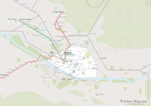 Florence City Rail Map for train and public transportation routes of metro, tram, ferry, funicular - Overview