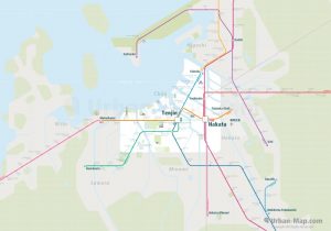 Fukuoka City Rail Map for train and public transportation - Overview