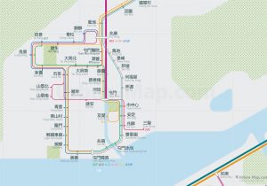 HongKong City Rail Map for train and public transportation  - Chinese