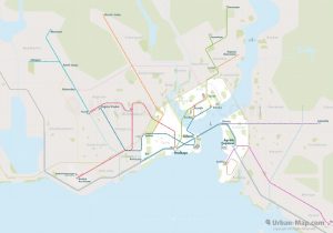 Istanbul City Rail Map for train and public transportation routes of metro, tram, airport link, ferry, commuter train, BRT bus rapid transport, funicular - Overview