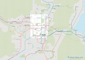 Kyoto City Rail Map for train and public transportation  - Overview