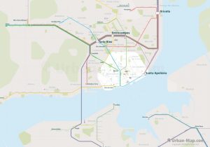 Lisbon City Rail Map for train and public transportation  - Overview