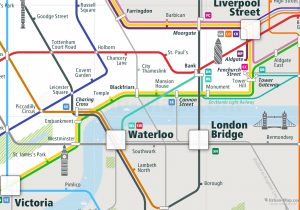 London City Rail Map for train and public transportation - Close-up