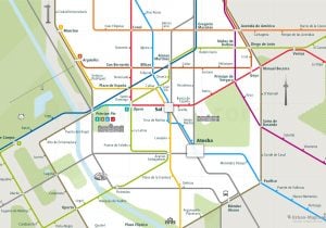 Madrid City Rail Map for train and public transportation  - Close-up
