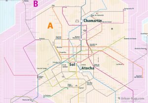 Madrid City Rail Map for train and public transportation  - Farezone Overview