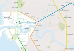 Manila City Rail Map for train and public transportation  - Close-up