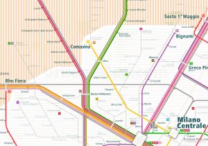 Milan City Rail Map for train and public transportation  - Farezone