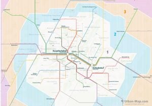 Munich City Rail Map for train and public transportation - Farezone Overview