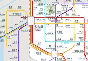 Nagoya City Rail Map for train and public transportation - Japanese