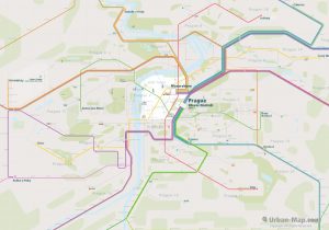Prague City Rail Map for train and public transportation - Overview