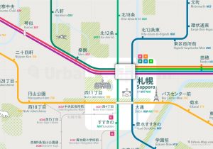 Sapporo City Rail Map for train and public transportation  - Japanese