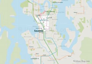 Seattle City Rail Map for train and public transportation  - Overview