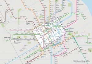 Shanghai City Rail Map for train and public transportation - Overview