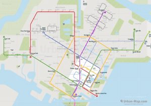 Singapore City Rail Map for train and public transportation - Overview
