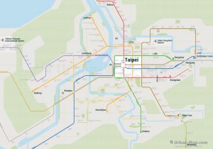 Taipei City Rail Map for train and public transportation - Overview