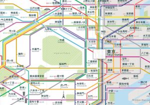 Tokyo City Rail Map for train and public transportation - Japanese