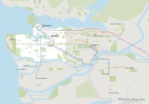 Vancouver City Rail Map for train and public transportation - Overview