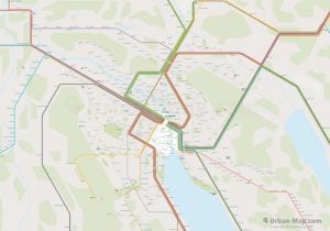 Zurich City Rail Map for train and public transportation routes of tram, S-Bahn, commuter train - Overview